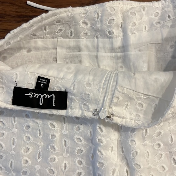 NWT Lulus Adrienne White Eyelet Lace-Up Mini Skirt - Picture 6 of 6